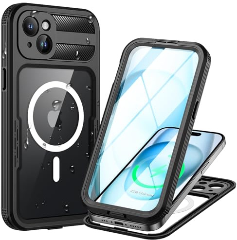 Lanhiem Coque pour iPhone 15 IP68 Étanche 360 Integrale Protection Antichoc