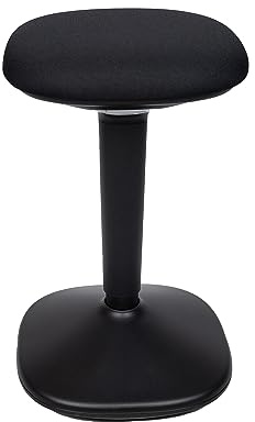 Viasit Younit ergonomischer Hocker, Stehhocker, Stehsitz, Arbeitshocker, Stehsitzhilfe, Sitzhocker für Homeoffice und Büro - Höhenverstellbar (schwarz, Gestell schwarz)