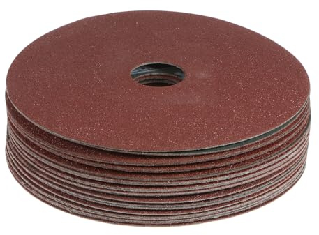 sourcing map 25pcs 80 Grit Aluminum Oxide Resin Fiber Discs 5x7/8 Metal Sanding Grinding Discs for Angle Grinding Machine Polishing and Grinding Metals, Wood, and Fiberglass