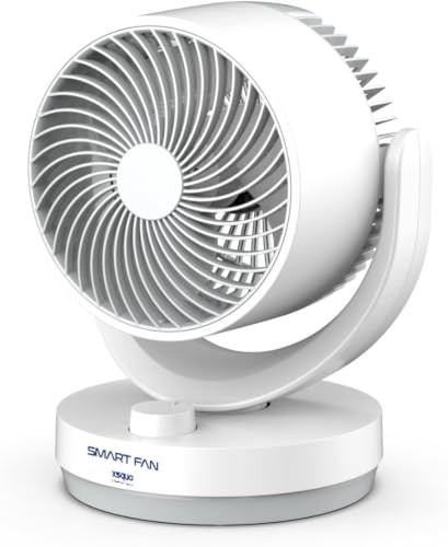 XSQUO Useful Tech Smart Fan, leiser Tischventilator, tragbar, intelligent, für Zuhause, Büro, Schlafzimmer, Wohnzimmer, Küche, Esszimmer, Nachttisch