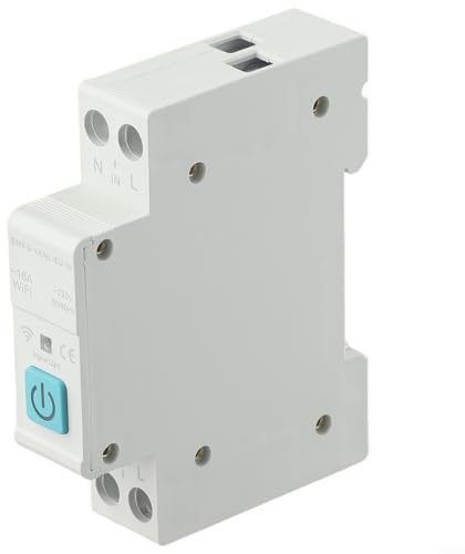 HOHOVYVY Smart Leitungsschutzschalter,Zeitschaltuhr Hutschiene,Für-Tuya Wifi Für Smart Circuit Breaker 1P Din Schiene Hause Fernbedienung Schalter(16A)