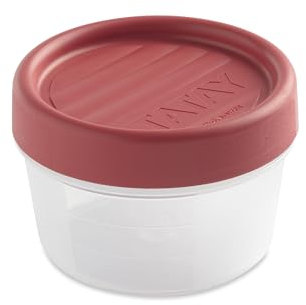 TATAY Food Container 0.2L Twist | Screw-Top Lid | Plastic Food Containers with Lids | Microwave, Dishwasher, Fridge & Freezer Safe | BPA-Free Plastic | 8.5x8.5x6 cm, Red