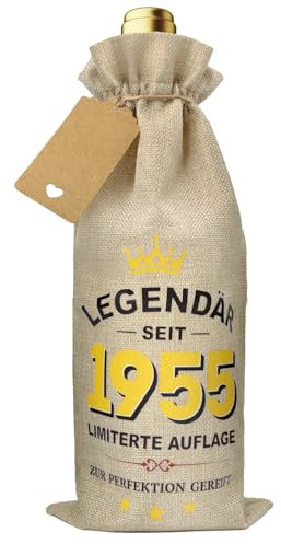 COLOFALLA 70 Geburtstag Frauen Männer 1955 Geschenke Weinbeutel Wein Geschenktüte Wein Verpackung zum 70 Geburtstag 70. Geburtstagsgeschenke
