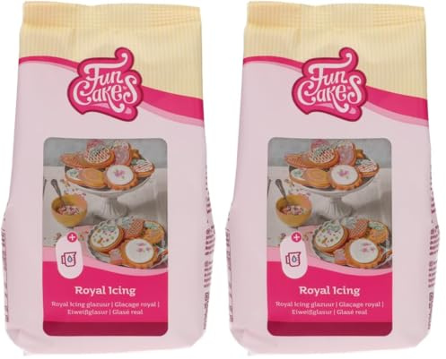 FunCakes Preparado para Royal Icing (Glasa Real), Fácil de Usar, para la Decoración de Tartas y Galletas, Bonito Glaseado, Solo Añadir Agua, Halal. 450 G. 450 g (Paquete de 2)
