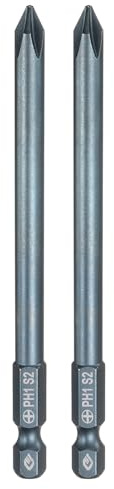 sourcing map 2 punte per cacciavite Phillips PH1 da 1/4, codolo esagonale da 100 mm, lunghezza 0,6 cm, punta magnetica a croce in acciaio S2, per utensili elettrici, blu