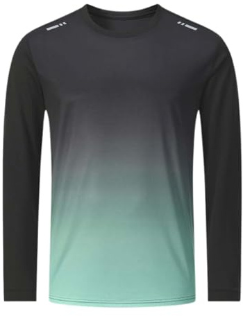 Camiseta de manga larga para hombre con pulsera flexible, camisas Sun Athletic para caminar, correr, entrenamiento, Rash Guard, camiseta sin tirantes moldeadora, verde, M