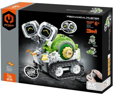 iM.Master - Robot jouet télécommandé 3 en 1 - Blocs de construction pour adultes et enfants - Robot, escargot et chasse-neige - Application RC / Télécommande - 478 pièces 1:14 - Jeux éducatifs Stem