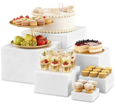 Lot de 6 Presentoir Aperitif Buffet Cube, Presentoir Gateau en Acrylique, Support Gateau polystyrene Supports de Buffet Mariage pour Traiteur, Dessert, Bijoux, Figurines, Bonbons, Aliments