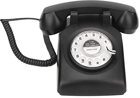 Fockety Retro Roterande Telefon, Gammaldags Sladdtelefon Med Återuppringning AV MEKANISK RINGSIGNAL OCH Högtalarfunktion, Klassisk Fast Telefon I 1960-TALSSTIL För Hemmakontor