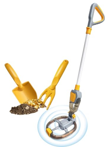 Duroecsain Metalldetektor für Kinder | Metallsuchspule mit verstellbarem Stab - Lernspiele mit Vibration und Sound für Outdoor, Schule, Geburtstag, Park, Camping, Garten, Hof
