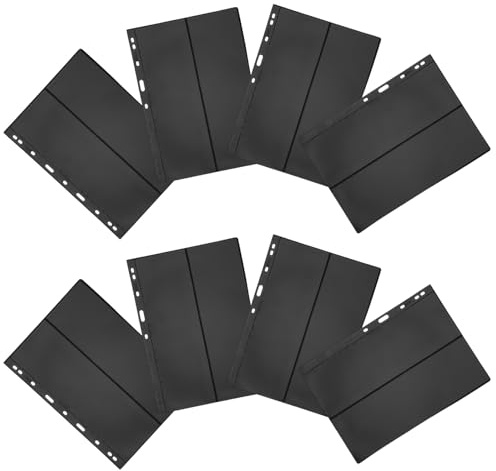 TOYANDONA 10 pezzi Album per Francobolli Pz Pagine Interne Doppia Faccia Nero con Colonne Verticali Inserti Fogli Raccoglitori per Collezionisti Pagine Protettive Flessibili e Regolabili