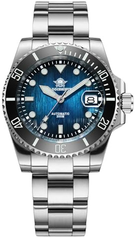 ADDIESDIVE Automatikuhr Herren BGW9 Saphirglas wasserdicht 200m 3D-strukturiertes Zifferblatt Keramiklünette Edelstahlarmband 8215-2536