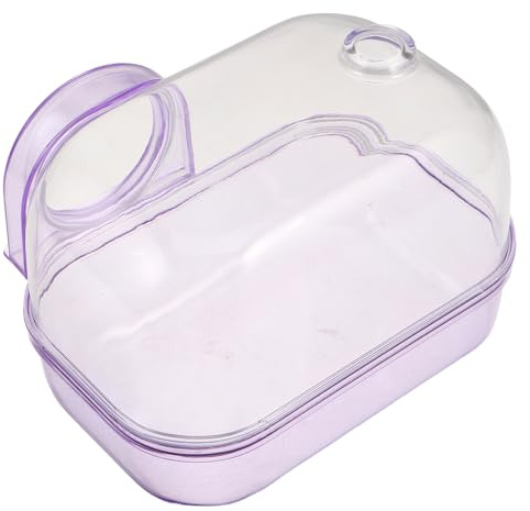 Hohopeti Hamster Sand Bath Box Transparent Pet Bathroom Foldable Small Animal Washroom Container For Hamsters And Chinchillas With Dual-purpose Sand And Gravel Bathing Space