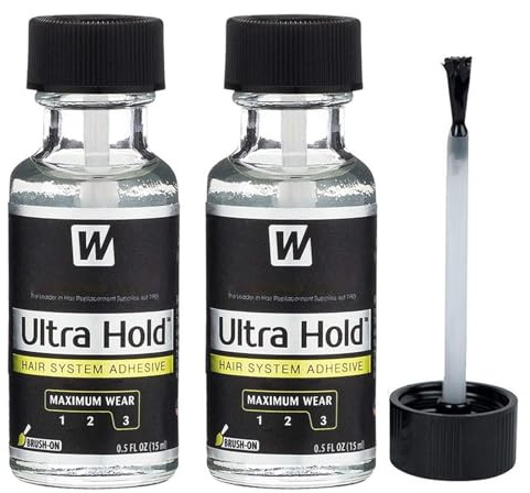 Wig Glue Strong Hold Bond, Wig Glue Lace Front, Invisible, Waterproof, Latex-Free, Oil-Resistant Adhesive for Wigs, Hairpieces Systems & Extensions (2PCS*15ml)