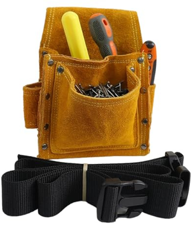 Allayu Pochettes de charpentier confortables à porter pour ceinture à outils de construction jardin, tablier charpentier grande capacité B0DQGRG4HP respirant, Style poche unique