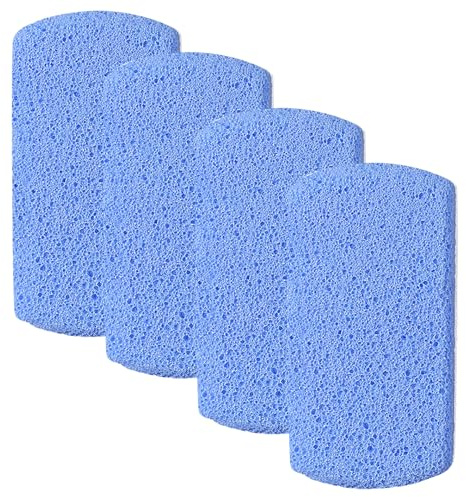 SAFIGLE 4 Piedras Pómez para Pies Doble Cara de Vidrio Espumoso Azul y Exfoliante para Talones Agrietados y Piel Seca Herramienta de Pedicura Multiusos para Manos Articulaciones