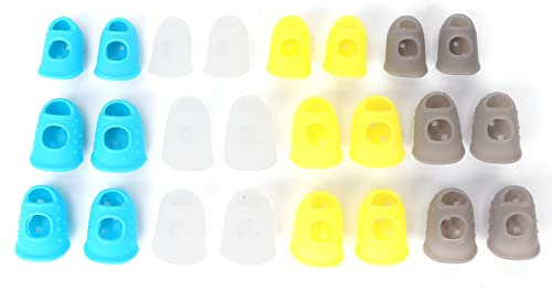 SIWOTED 24 pezzi multifunzionali in silicone per punte delle dita, protezioni per dita per chitarra, coperture per documenti