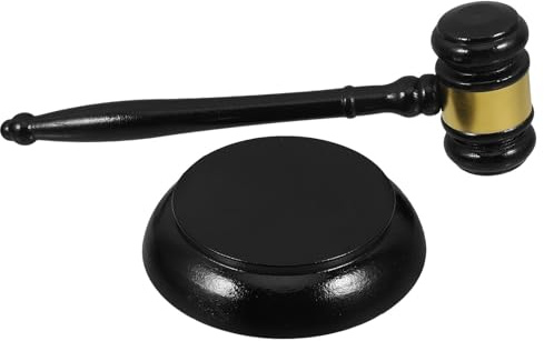 CVUTOVO 1juego Martillo de Subasta de Madera Maciza Mazo Juez Multifuncional para Abogados y Jueces para Ceremonias de Tribunal
