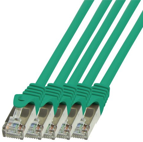 BIGtec LAN Kabel 5 Stück 10m Netzwerkkabel Ethernet Internet Patchkabel CAT.5 grün Gigabit Geschwindigkeit für Netzwerke Modem Router Switch 2 x RJ45 kompatibel zu CAT.6 CAT.6a CAT.7 Stecker