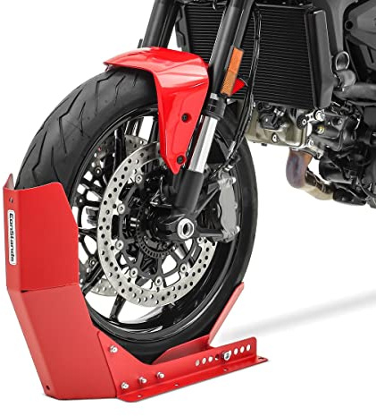 ConStands Easy Transport Fix - Motorrad Wippe für Honda NC 700 S/X,NC 750 S/X,Pan European ST 1100/1300,Shadow VT 600 C/750 C,Transalp XL 600 V/650 V/700 V,VFR 1200 F/800 F,Rebel CMX 500 Rot