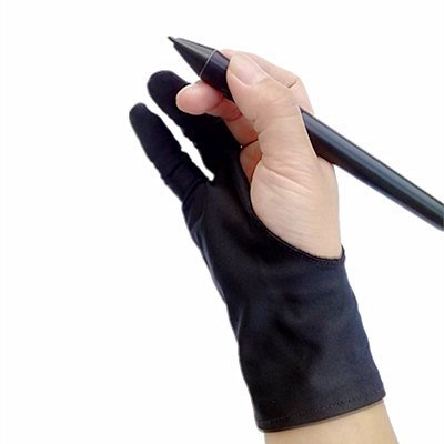 MASUNN Safety Glove Artist Glove For Any Graphics Tablet Black 2 Finger Anti-Fouling Right And Left Hand Available
