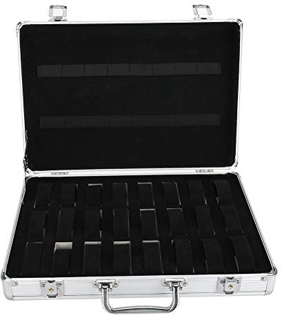 Scatola portaoggetti per orologi, Durevole e Pratica con 24 griglie in lega di alluminio, Custodia per valigetta e organizer per la classificazione degli orologi
