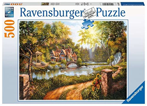 Ravensburger Cottage by the River 500 piece Jigsaw Puzzle for Adults & for Kids Age 10 and Up
