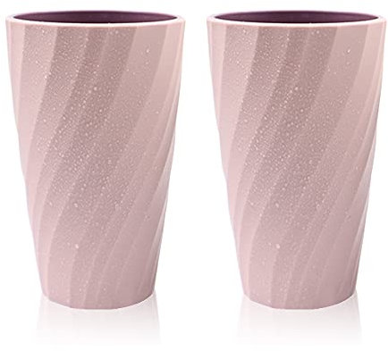 Lot de 2 gobelets de Salle de Bain incassables, Doux et Durable, pour Brosse à Dents (Rose)
