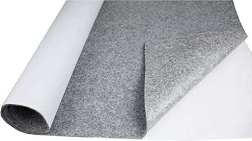 Filz Selbstklebend Soft Filzstoff Meterware 3,0mm Stark (Grau, 400x150cm)
