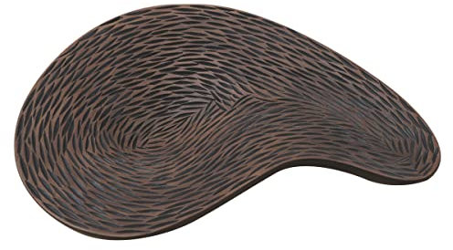 BY SIGRIS Signes Grimalt Plato decorativo Negro de Resina | Bandeja de Decoración Bandeja Para Llaves Bandeja Vaciabolsillos 7x32x46cm