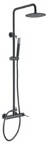 Mice Duschsäule mit ausziehbarer Stange, 95-125 cm, Duschstange mit Sprühkopf und Griff, Badezimmerarmatur, Mattschwarz