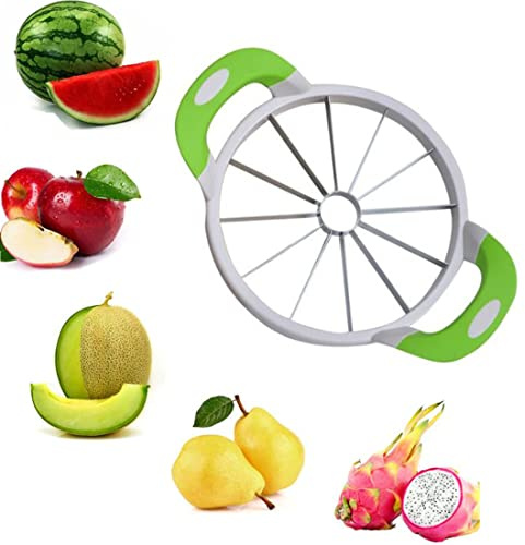 Extra großer Wassermelonenschneider mit Griff, rund, Edelstahl, Ananas, Cantaloup, Melone, Obstschneider, Schäler, Entkerner für Küchenschneider, Gadget