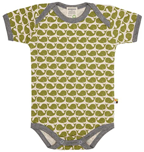 loud + proud Unisex Baby Body Kurzarm mit Print Wal, GOTS Zertifiziert T-Shirt