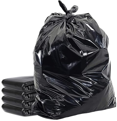 HOMESmith Bolsas de basura extra grandes y extra resistentes, color negro, paquete de 20