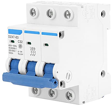 DZ47-63 Fehlerstromschutzschalter, 3-polig, 32A, 400V AC, Leitungsschutzschalter mit Leckage-Schutz