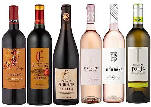 La Grande Vinothèque - Wein Probierpaket - Auswahl von 6 Rot-, Weiß- und Roséweinen der südfranzösischen Appellationen (6 x 0,75L)