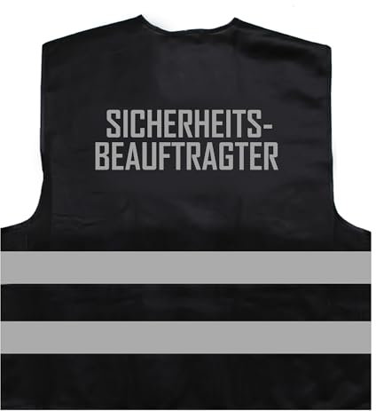 Sicherheitsbeauftragter 2-Zeilig Warnweste BZW. Signalweste mit reflektierendem Aufdruck - Größe XXL / 3XL, Schwarz
