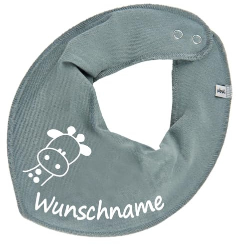 HALSTUCH mit Namen oder Text personalisiert für Baby oder Kind aus Baumwolle in Einheitsgröße Giraffe