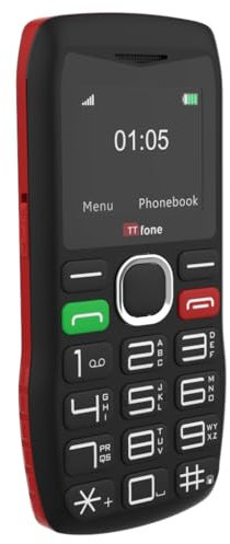 TTfone TT880 Easy-to-Use Mobile Phone for Seniors and Elderly - Large Button Phone with Emergency Assistance Button - Pay As You Go (EE PAYG, Red, with USB Cable)