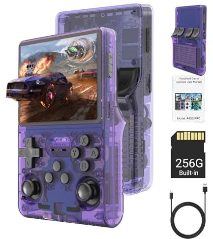 R40S Pro Console de jeu portable rétro, écran IPS de 3,5 pouces, 30 000 jeux, console rétro, 3800 mAh, rechargeable, portable, prend en charge plus de 20 émulateurs de jeu