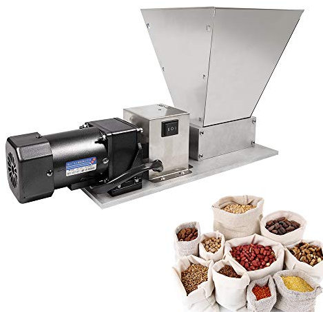 Electric Grain Mill, 20kg/h 75rpm Stainless Steel Barley Grinder Industry Homebrew Grain Crusher Machine