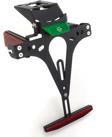 Raximo Kennzeichenhalter Kawasaki Z500 ER500E Ninja 500 EX500G CNC gefräster Kennzeichenbeleuchtung grün