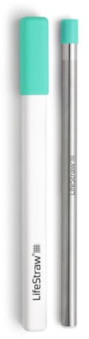 LifeStraw SIP - Filtre à eau réutilisable en acier inoxydable avec étui de transport, élimine les microplastiques, les bactéries et les parasites pour les voyages et l'utilisation quotidienne, barbe à