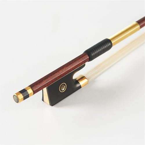 Geigenbogen volle Größe 4/4-1/4 Geigenbogen Aus Brasilianischem Su-Holz Ebenholzbogen Frosch Weißer Schachtelhalm Schwarzes Leder Schnelle Reaktion(4/4)