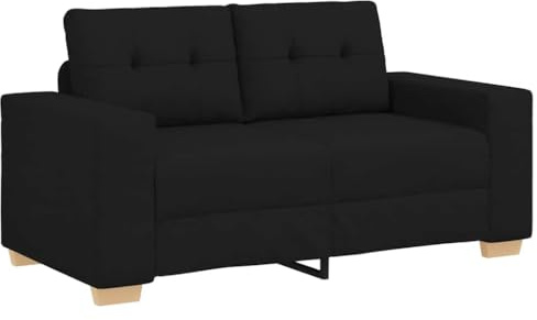 vidaXL Zweisitzer-Sofa Schwarz 160x77x82 cm Stoff