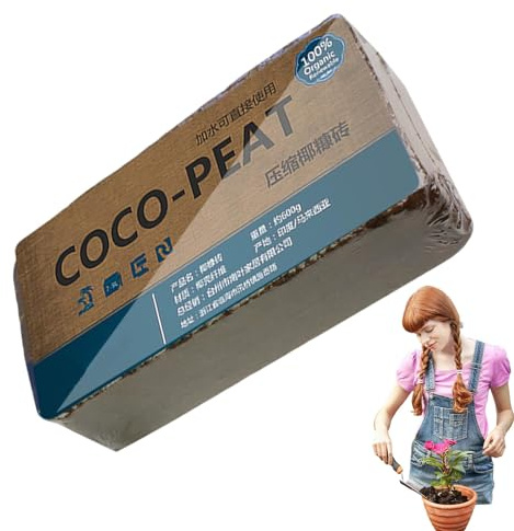 Hogvinnatil Bloc de Noix de Coco, Brique de Noix de Coco pour | Mélanges de rempotage d'intérieur | Coco Coir Brick Natural Comprimé pour Plants de d'extérieur d'intérieur Fleurs