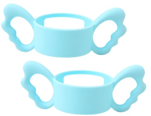 PartyKindom 2stücke Babyflaschen-fütterungsgriff Gummi-flaschengriffe Rutschfeste Design Bequeme Griff Maximaler Schutz Selbstständige Trinkenlernen Einfach Montage Doppelgriff