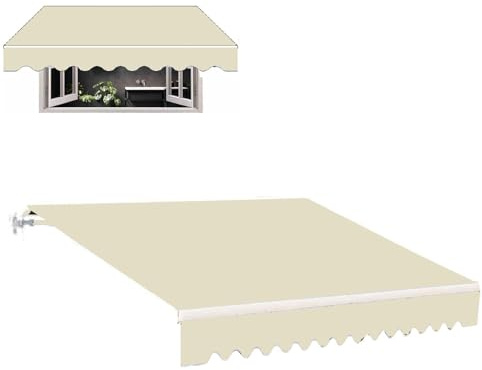 Housse de protection pour auvent d'extérieur rétractable manuel (tissu uniquement) - Toile résistante à l'eau pour terrasse, restaurant, magasins