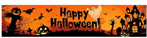 Striscione decorativo di Halloween, sfondo per striscione di Halloween multi-stile, 180×40 cm, striscione decorativo per casa stregata, decorazioni spettrali