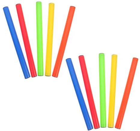 Sosoport Bastoni Staffetta da Competizione in Plastica Antiscivolo Set 10 Pezzi per Gare di Atletica Leggera Scuola attività Sportive all’Aperto